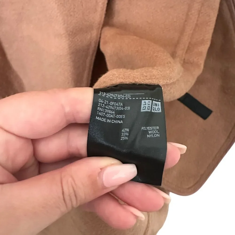UNIQLO Double Face Wool Blend Cocoon Coat Beige‎ Medium